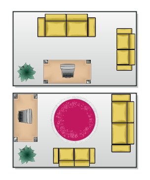 Lounge Layout - Before and After